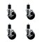 Service Caster 4'' SS Soft Rubber Swivel 1-3/4'' Expanding Stem Caster Set with Brake, 4PK SCC-SSEX20S414-SRS-TLB-134-4 - alternate 1